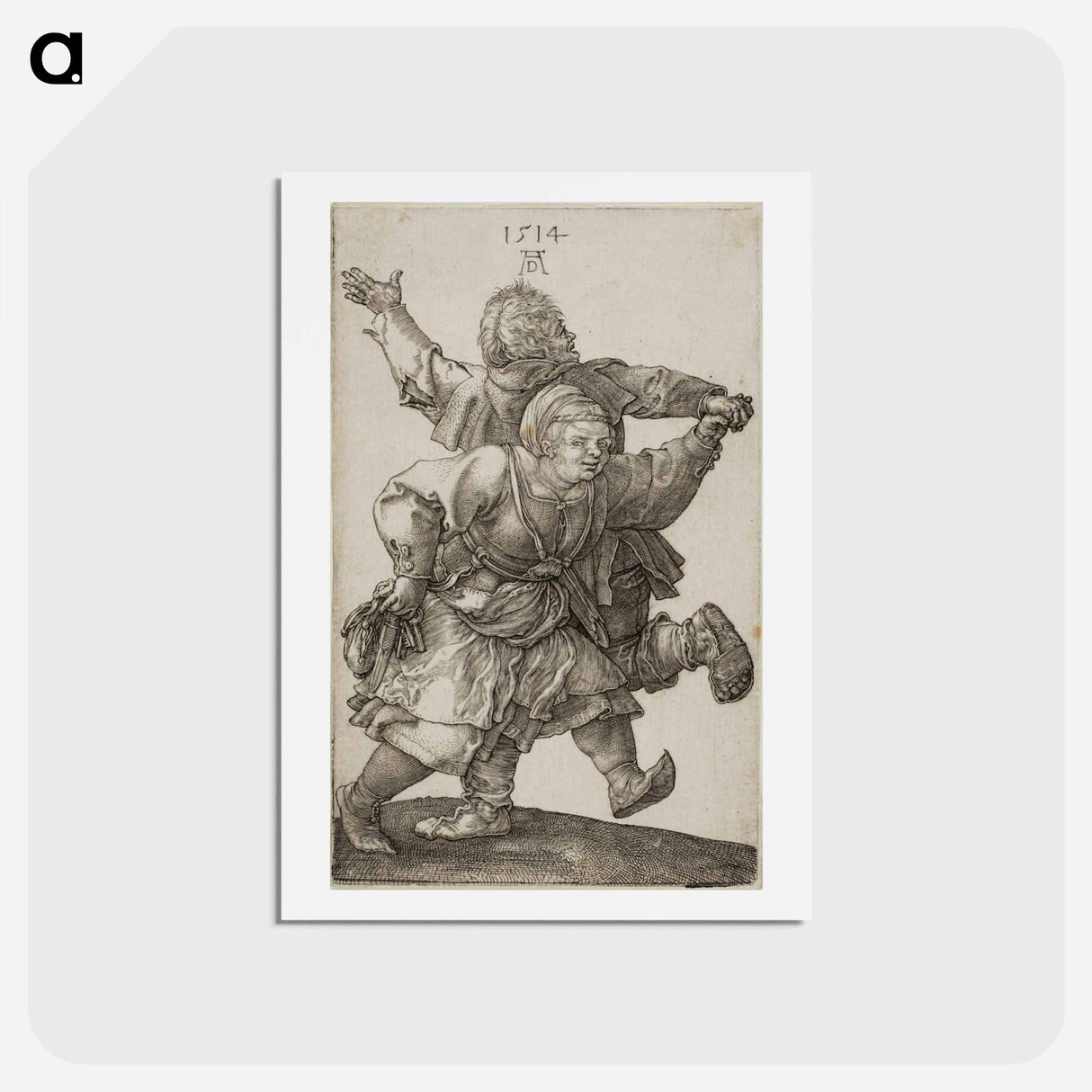 アートポストカード-Peasant Couple Dancing - アルブレヒト デューラー Postcard.