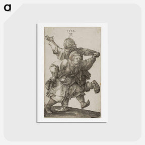 アートポストカード-Peasant Couple Dancing - アルブレヒト デューラー Postcard.