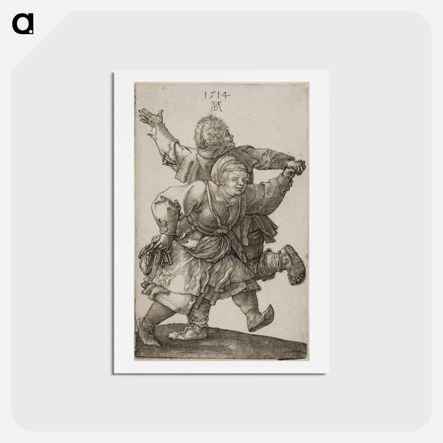 アートポストカード-Peasant Couple Dancing - アルブレヒト デューラー Postcard.
