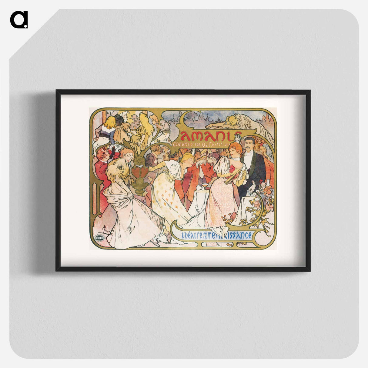 The Lovers - アルフォンス ミュシャ Poster.