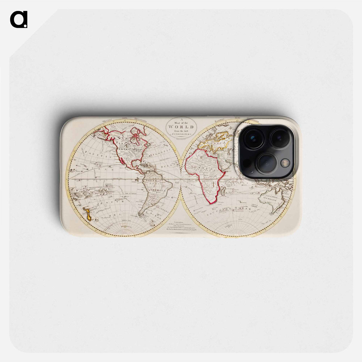 A Map of the World from the best Authorities - アンティーク地図 Phone Case.