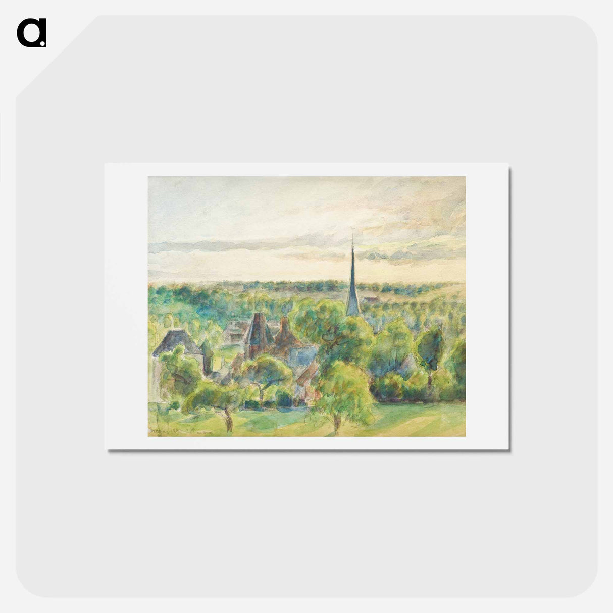 アートポストカード-Landscape at Eragny - カミーユ ピサロ Postcard.