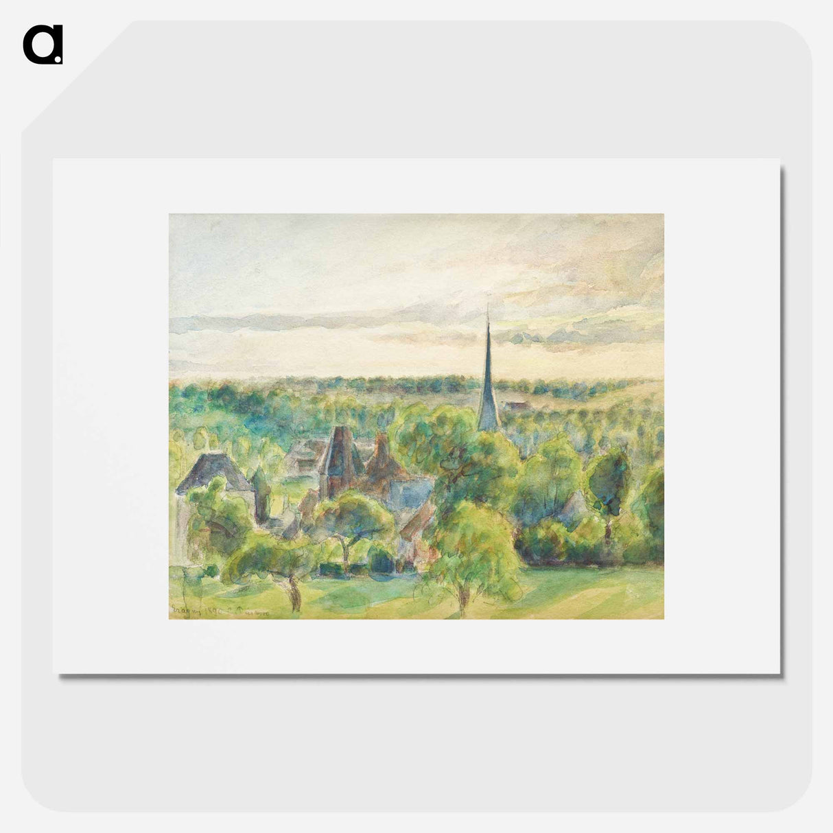 Landscape at Eragny - Camille Pissarro Poster.