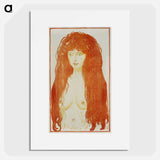 The Sin, Woman with Red Hair and Green Eyes - Edvard Munch Poster.