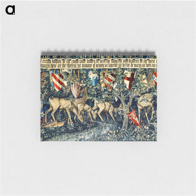 アートメモ帳-Quest for the Holy Grail Tapestries: Verdure with Deer and Shields - エドワード バーン ジョーンズ Memo.