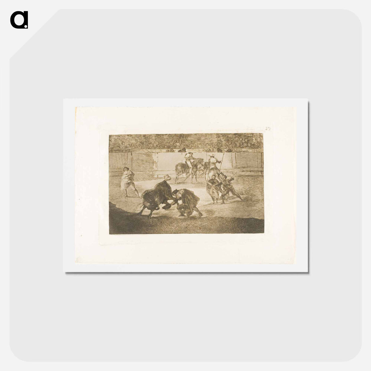 アートポストカード-Pepe Illo making the pass of the 'recorte' - フランシスコ デ ゴヤ Postcard.
