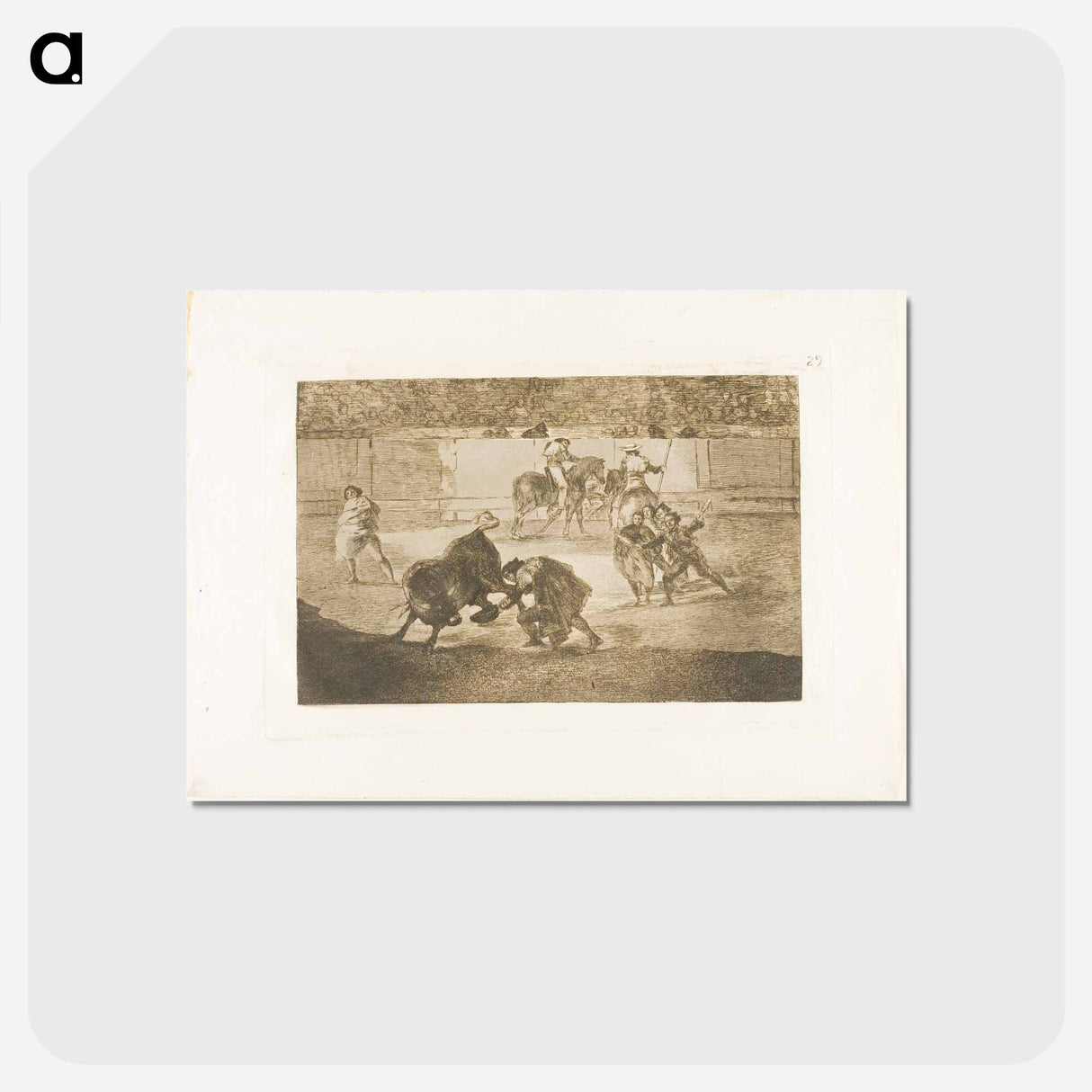 アートポストカード-Pepe Illo making the pass of the 'recorte' - フランシスコ デ ゴヤ Postcard.