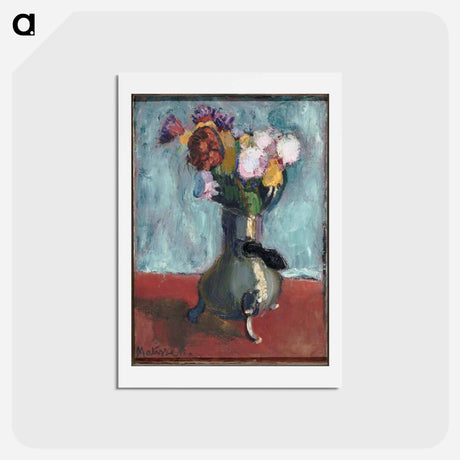 アートポストカード-Bouquet of flowers in chocolate - アンリ マティス Postcard.