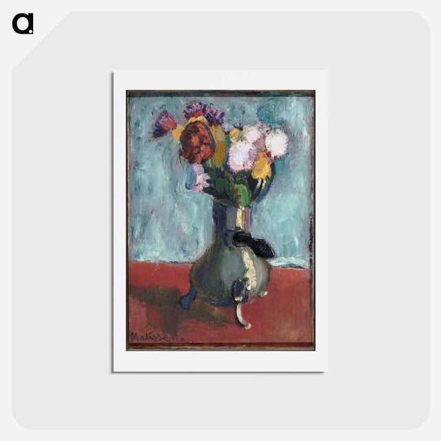 アートポストカード-Bouquet of flowers in chocolate - アンリ マティス Postcard.