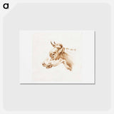 アートポストカード-Head of a cow - ジャン ベルナール Postcard.