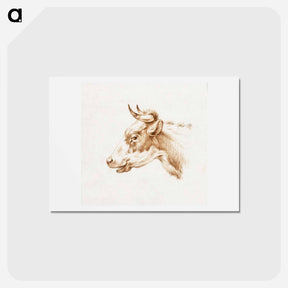 アートポストカード-Head of a cow - ジャン ベルナール Postcard.