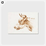 アートポストカード-Head of a cow - ジャン ベルナール Postcard.