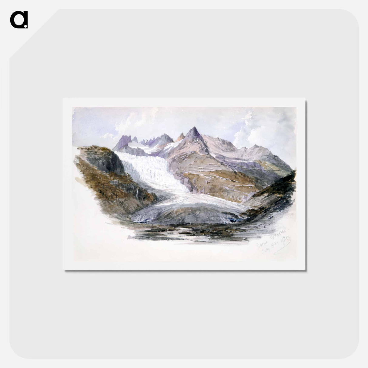 アートポストカード-Rhône Glacier - ジョン シンガー サージェント Postcard.
