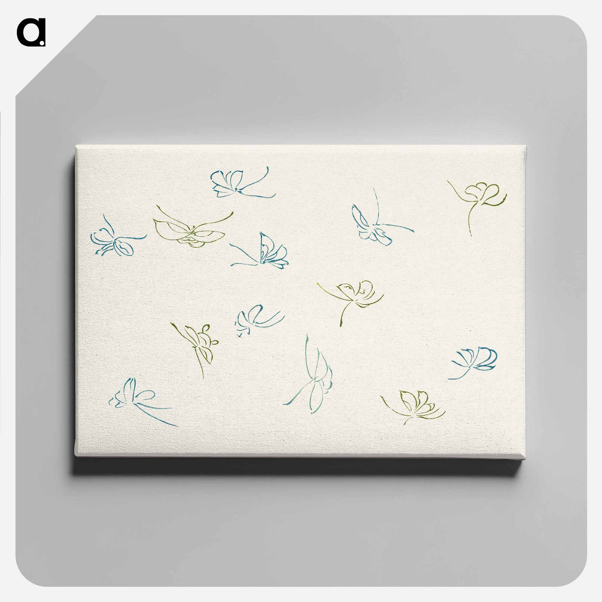 アートパネル-Japanese butterfly - 神坂 雪佳 Canvas.