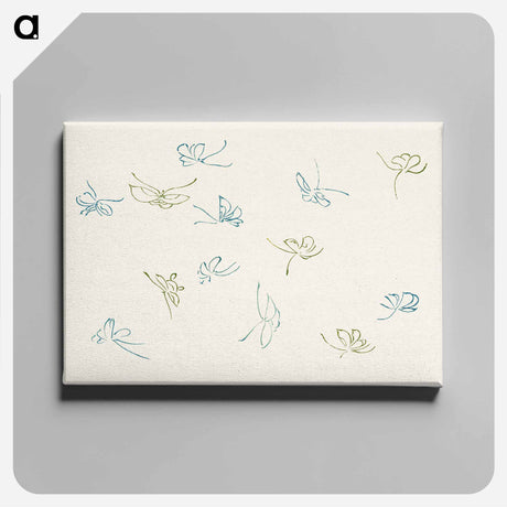 アートパネル-Japanese butterfly - 神坂 雪佳 Canvas.
