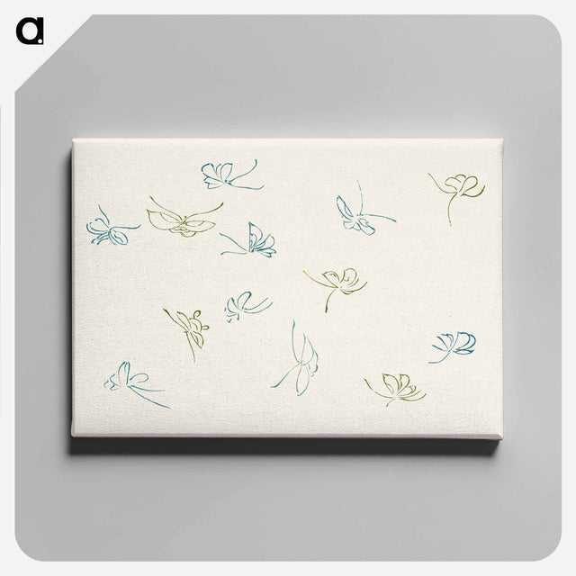 アートパネル-Japanese butterfly - 神坂 雪佳 Canvas.