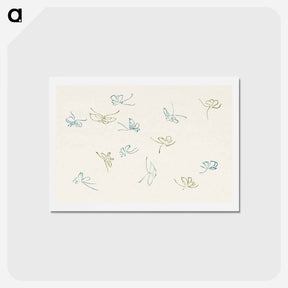 アートポストカード-Japanese butterfly - 神坂 雪佳 Postcard.