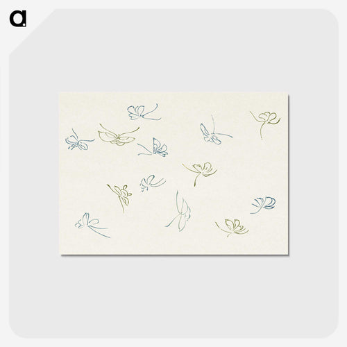 蝶 - 神坂 雪佳 Postcard.