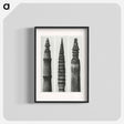 アートポスター-Equisetum Hiemale (Winter Horsetail) enlarged 12 times, Equisetum Maximum (Fox–Tailed Asparagus) enlarged 4 times, and Equisetum Hiemale (Winter Horsetail) enlarged 18 times from Urformen der Kunst - カール ブロスフェルト Poster.