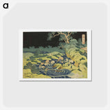 アートポストカード-Hokusai's Fishing by Torch in Kai Province - 葛飾 北斎 Postcard.