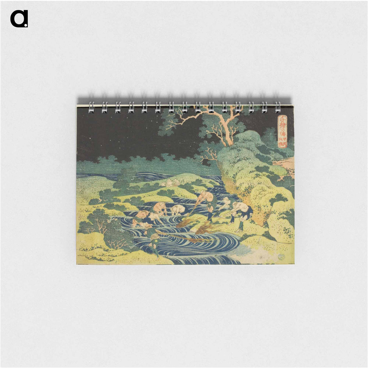 Hokusai's Fishing by Torch in Kai Province - 葛飾 北斎 Memo.