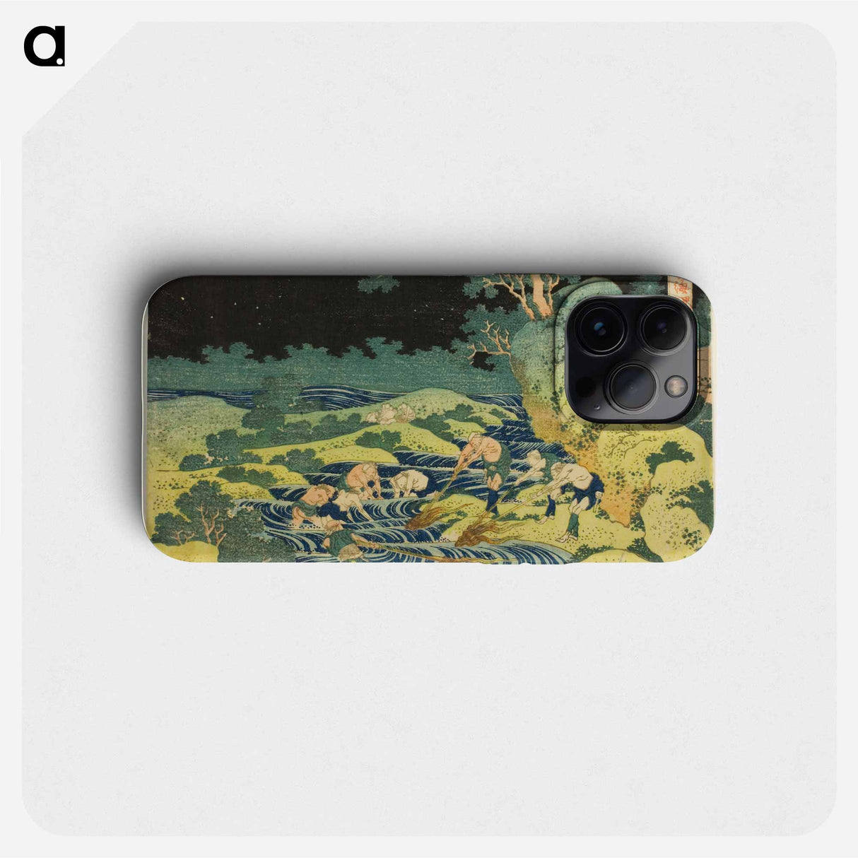 Hokusai's Fishing by Torch in Kai Province - 葛飾 北斎 Phone Case.