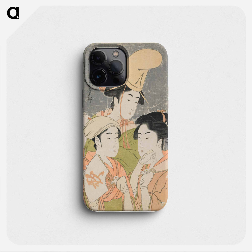 Asazuma-bune, Fan-seller, and Poetic Epithets - 喜多川 歌麿 Phone Case.
