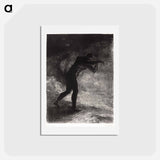 アートポストカード-And Man Appeared, Questioning the Earth From Which He Emerged and Which Attracts Him, He Made His Way Toward Somber Brightness - オディロン ルドン Postcard.