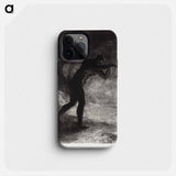 And Man Appeared, Questioning the Earth From Which He Emerged and Which Attracts Him, He Made His Way Toward Somber Brightness - オディロン ルドン Phone Case.