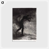 アートポストカード-And Man Appeared, Questioning the Earth From Which He Emerged and Which Attracts Him, He Made His Way Toward Somber Brightness - オディロン ルドン Postcard.