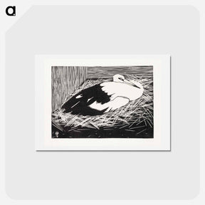 アートポストカード-White Maguar Stork
 - サミュエル ジェスルン Postcard.
