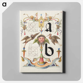アートパネル-Guide for Constructing the Letters a and b
 - 書道のお手本 Canvas.