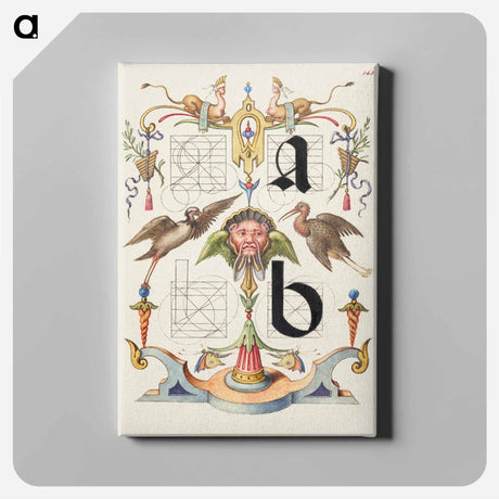 アートパネル-Guide for Constructing the Letters a and b
 - 書道のお手本 Canvas.
