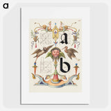 アートポスター-Guide for Constructing the Letters a and b
 - 書道のお手本 Poster.