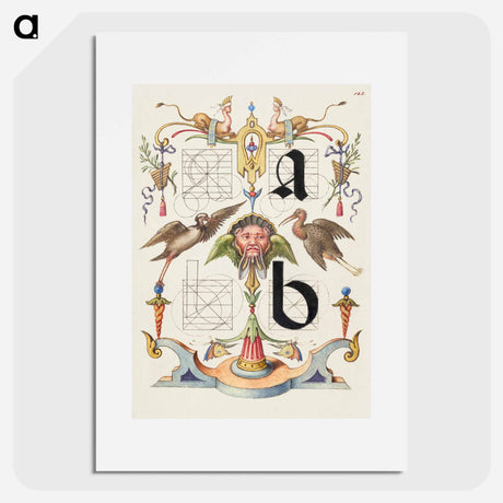 アートポスター-Guide for Constructing the Letters a and b
 - 書道のお手本 Poster.