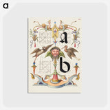 アートポストカード-Guide for Constructing the Letters a and b
 - 書道のお手本 Postcard.