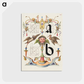 アートポストカード-Guide for Constructing the Letters a and b
 - 書道のお手本 Postcard.