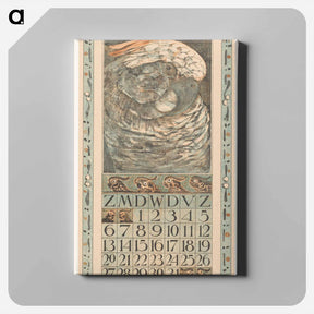 アートパネル-Kalenderblad december met papegaai - テオ ヴァン ホイテマ Canvas.
