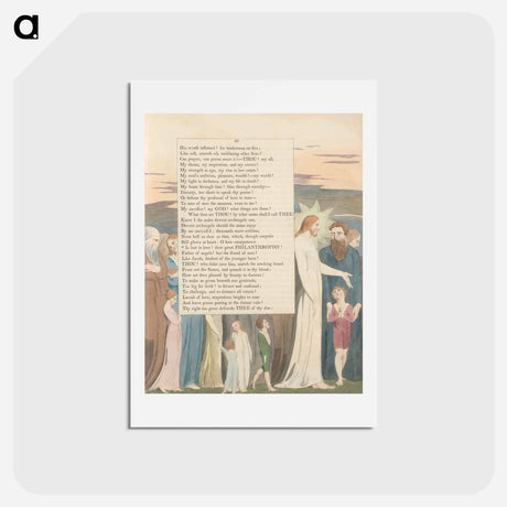 アートポストカード-Young's Night Thoughts, Page 87, "Is Lost in Love! Thou Great Philanthropist" - ウィリアム ブレイク Postcard.