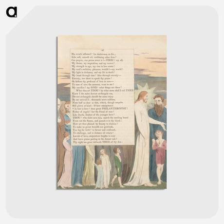 アートポストカード-Young's Night Thoughts, Page 87, "Is Lost in Love! Thou Great Philanthropist" - ウィリアム ブレイク Postcard.