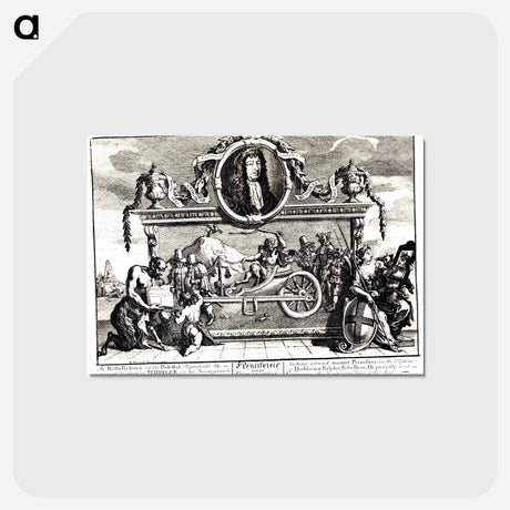 アートポストカード-Frontispiece and its explanation (Hurdibras) - ウィリアム ホガース Postcard.