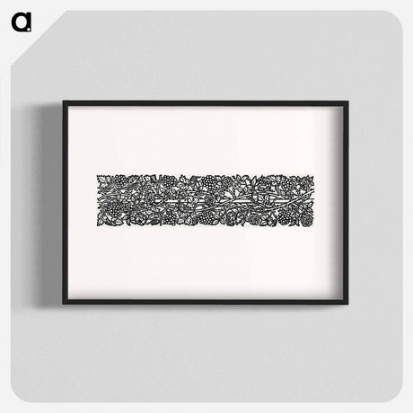 アートポスター-Love is Enough–Upright Border or Sidepiece with Roses and Vines with Bunches of Grapes entwined around a Pole - ウィリアム モリス Poster.