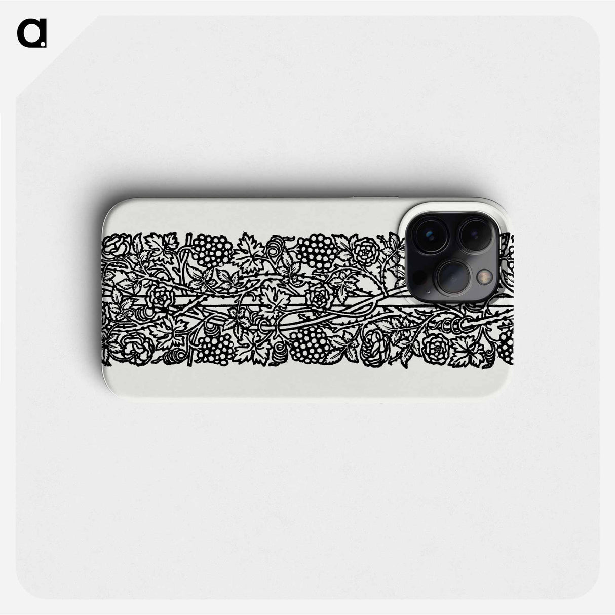 Love is Enough–Upright Border or Sidepiece with Roses and Vines with Bunches of Grapes entwined around a Pole - ウィリアム モリス Phone Case.