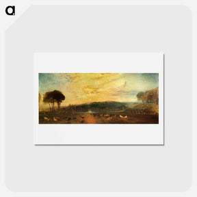 アートポストカード-The Lake, Petworth Sunset, Fighting Bucks - ウィリアム ターナー Postcard.