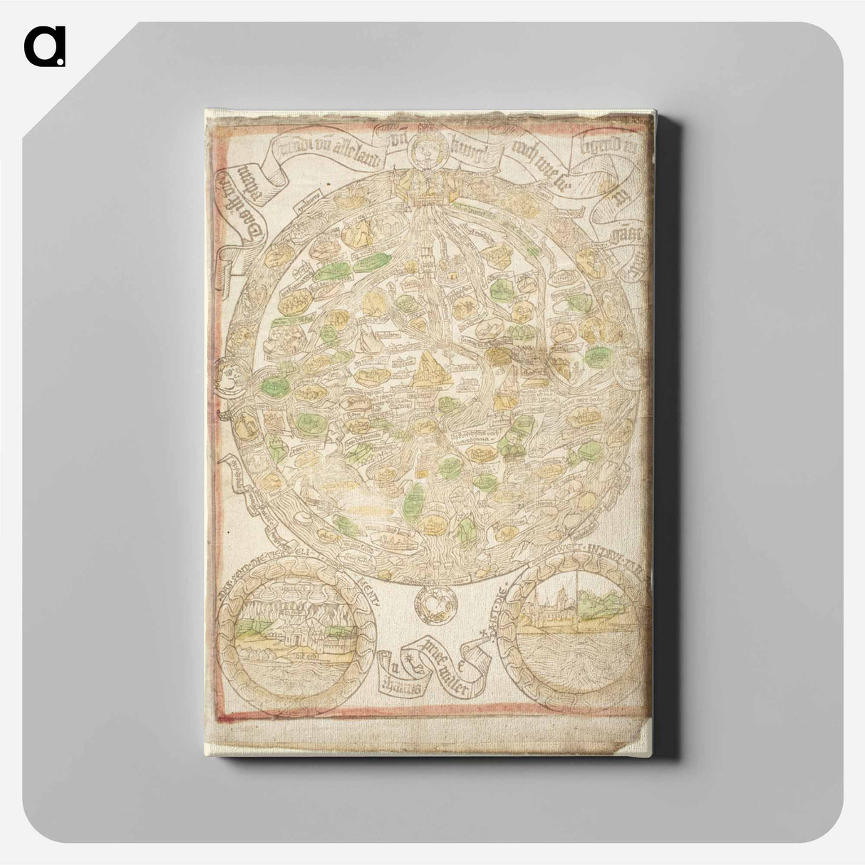 Medieval map - アンティーク地図 Canvas.