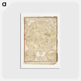 アートポストカード-Medieval map - アンティーク地図 Postcard.