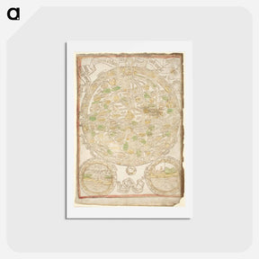 アートポストカード-Medieval map - アンティーク地図 Postcard.