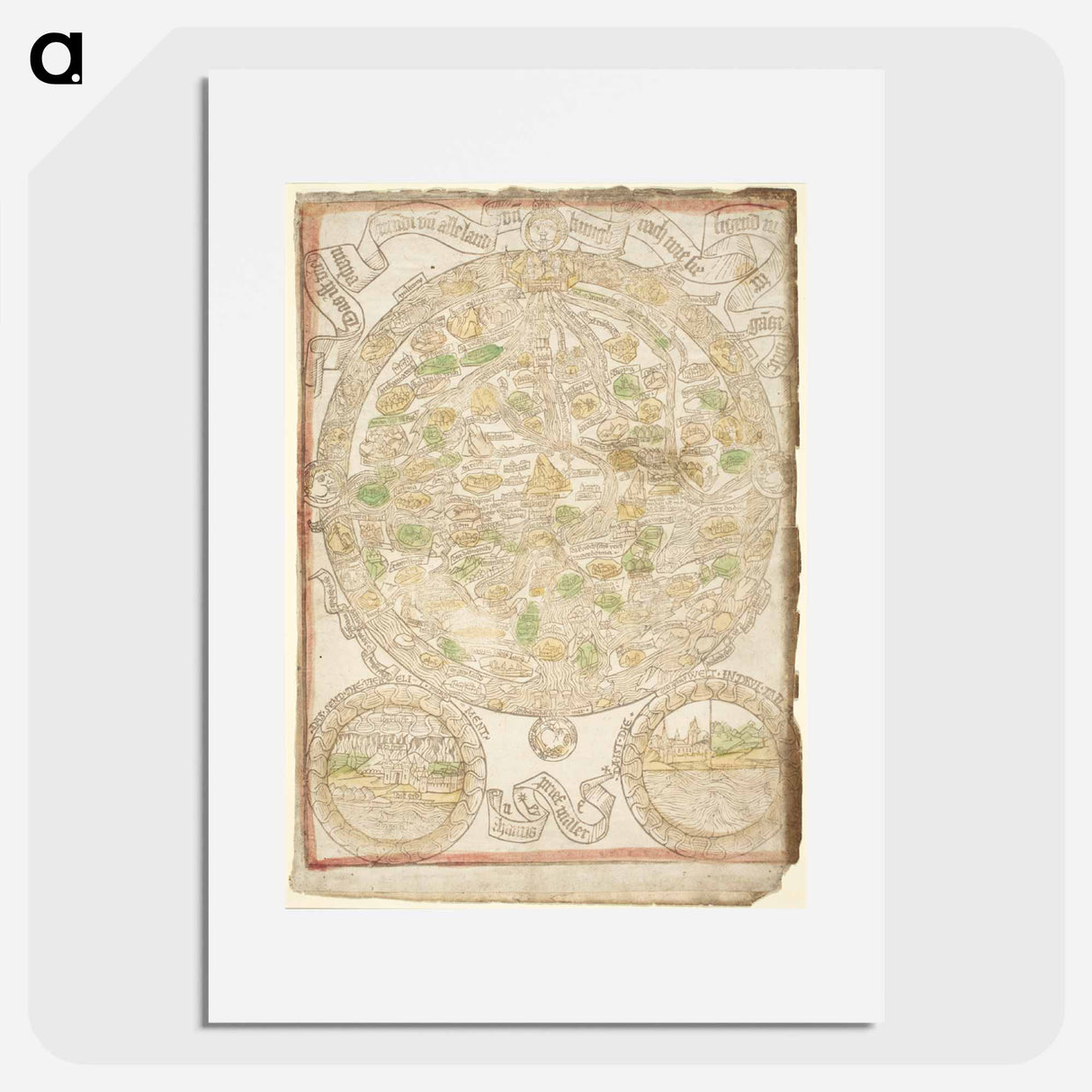 Medieval map - アンティーク地図 Poster.