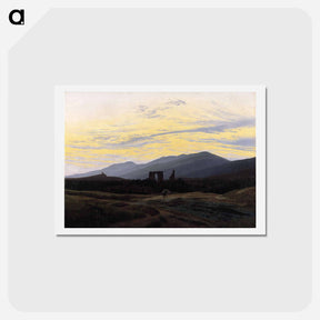 アートポストカード-Ruin of Eldena in the Giant Mountains - カスパー ダーヴィト フリードリヒ Postcard.
