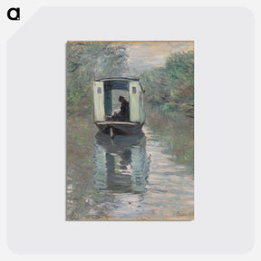 アートポストカード-The Studio Boat - クロード モネ Postcard.